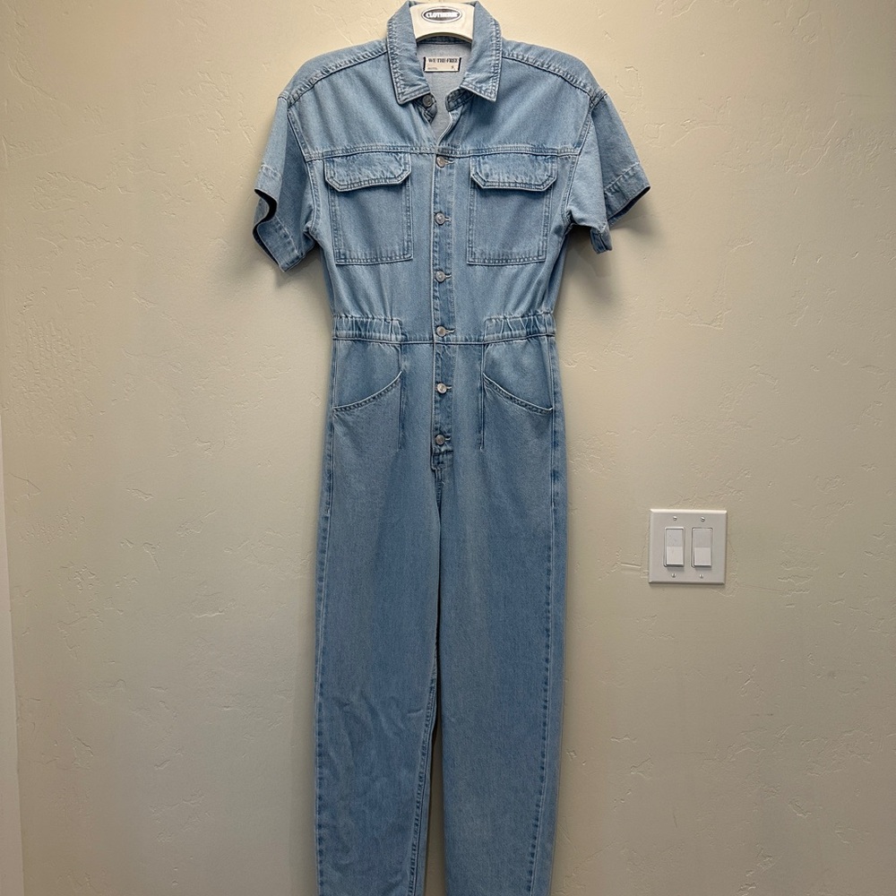 We The Free Marci Jumpsuit – Light Blue Denim Vibes – Size S